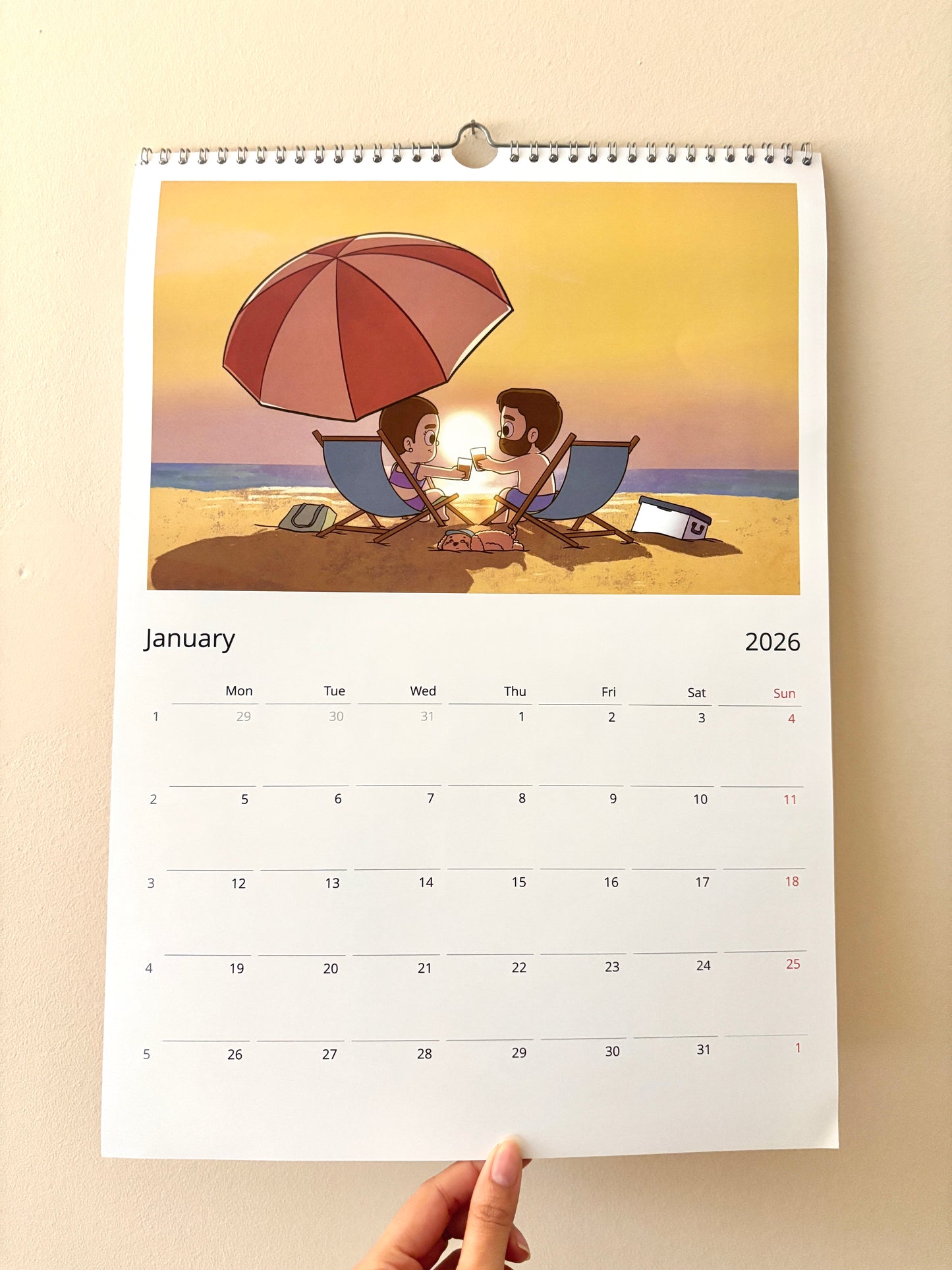 Wall calendars 2026 - The week starts on Sunday (ENGLISH)