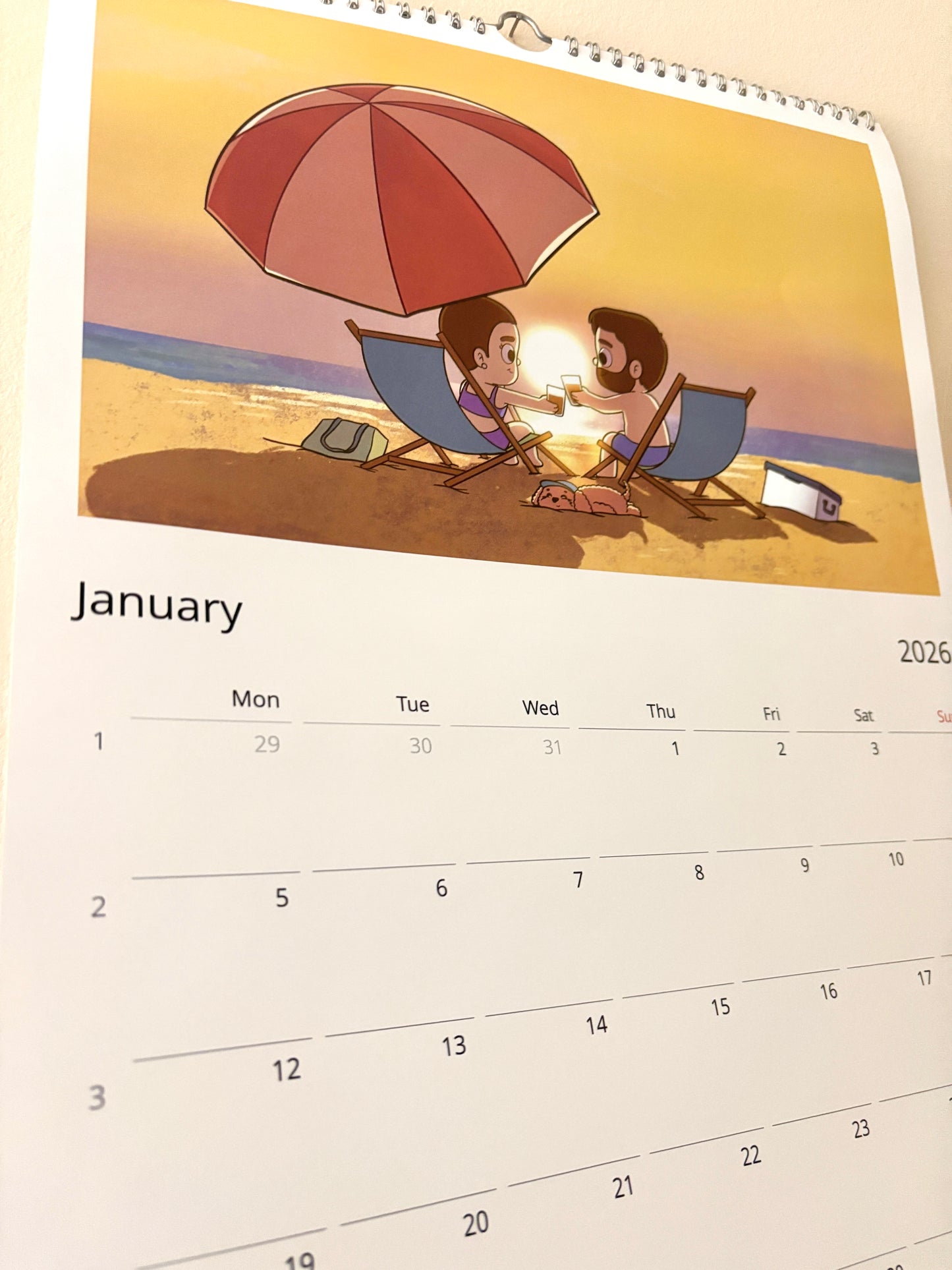 Wall calendars 2026 - The week starts on Sunday (ENGLISH)