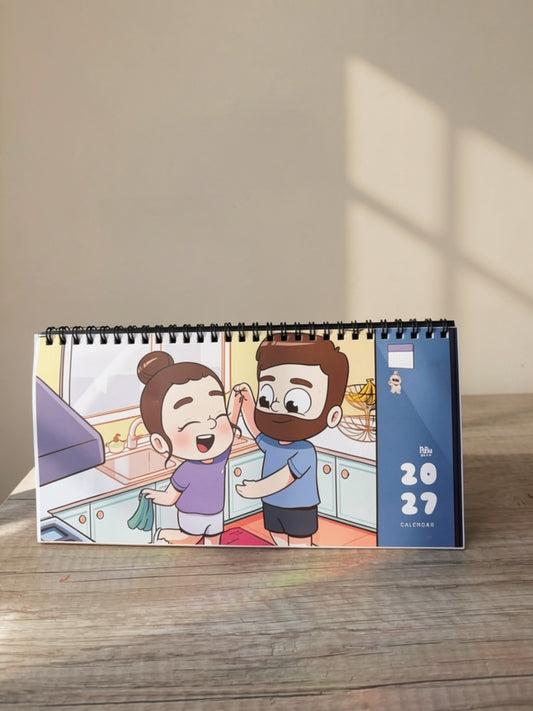 2027 Desk Calendar – Cute Couple Comic