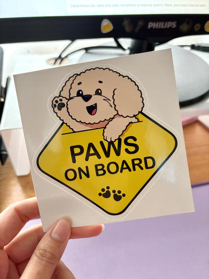 Paws on board - sticker