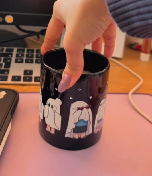 Ghost Pi & Bu - Black Glossy Mug