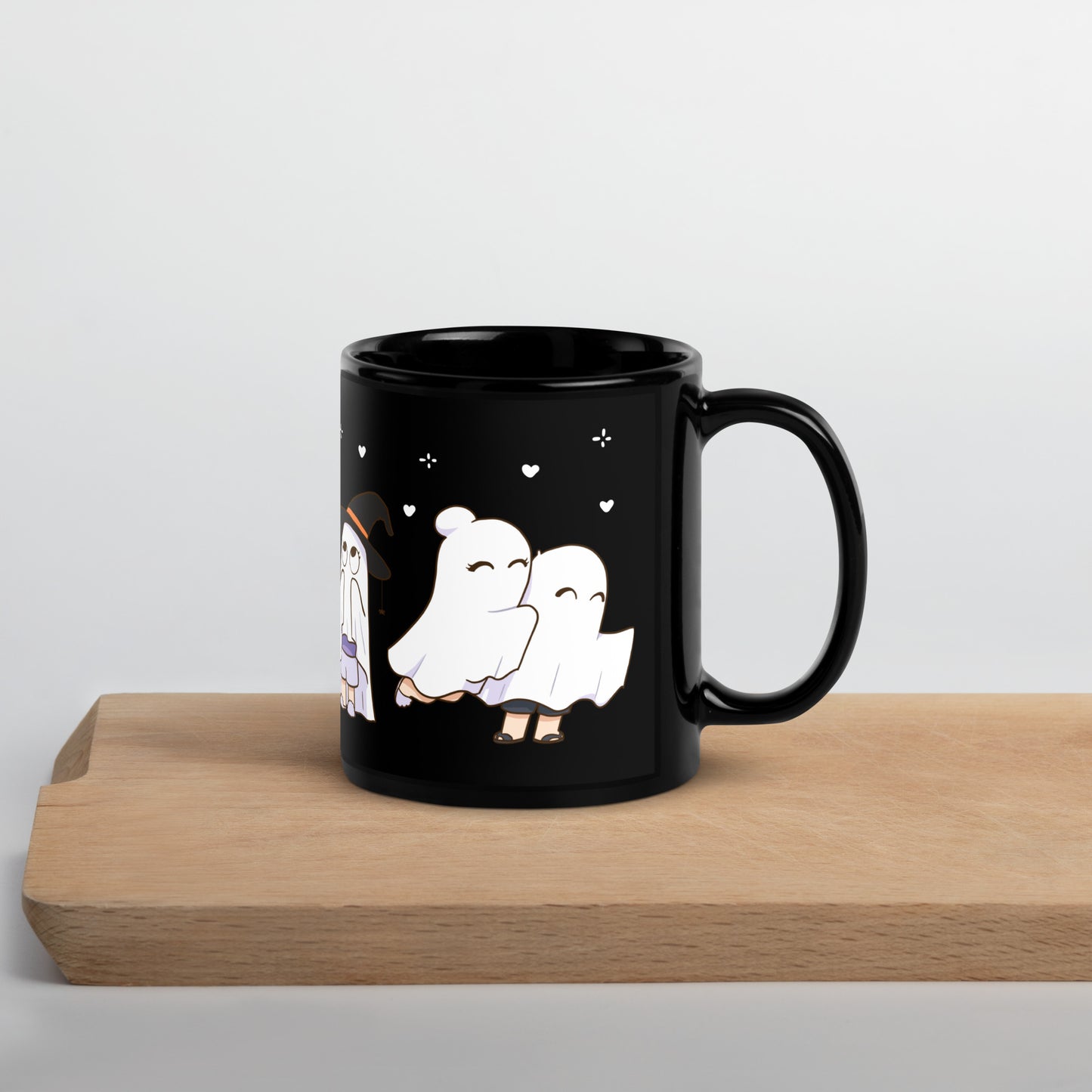 Ghost Pi & Bu - Black Glossy Mug