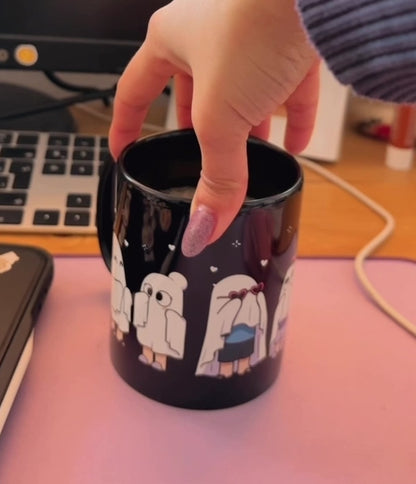 Ghost Pi & Bu - Black Glossy Mug